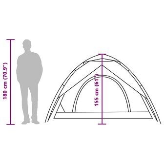Koepeltent 5-persoons snelontgrendeling verduisterende stof wit