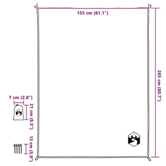 Picknickkleed met haringen 205x155 cm groen