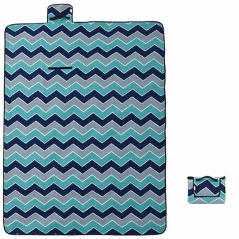 Picknickkleed opvouwbaar golven 200x150 cm fluweel blauw