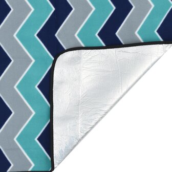 Picknickkleed opvouwbaar golven 200x150 cm fluweel blauw