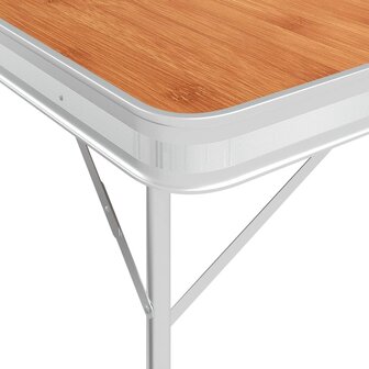 Campingtafel inklapbaar met 2 banken aluminium bruin