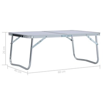 Campingtafel inklapbaar 60x40 cm aluminium wit
