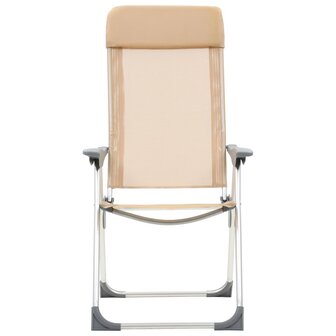 Campingstoelen 4 st inklapbaar aluminium cr&egrave;mewit