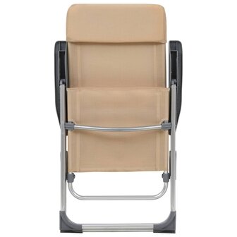 Campingstoelen 4 st inklapbaar aluminium cr&egrave;mewit