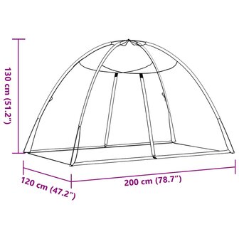 Klamboe met deuren Mongolia 220 gaas 200x120x130 cm wit
