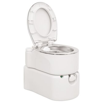 Campingtoilet ge&iuml;ntegreerd 24+17 L HDPE en staal wit