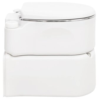 Campingtoilet ge&iuml;ntegreerd 24+17 L HDPE en staal wit