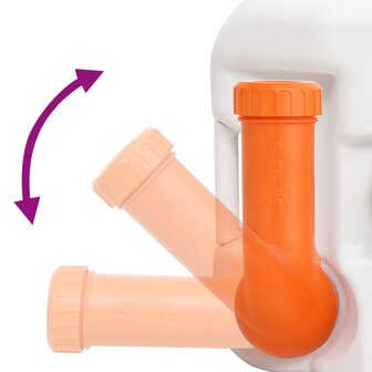 Campingtoilet ge&iuml;ntegreerd 24+17 L HDPE en staal wit