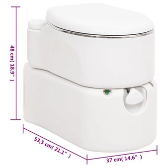 Campingtoilet ge&iuml;ntegreerd 24+17 L HDPE en staal wit