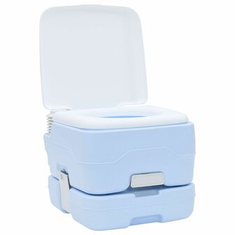 Draagbare Toiletlamp Blauw &amp; Wit Kunststof 10 L