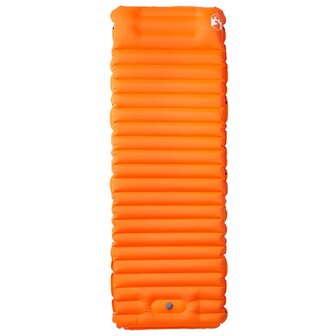 Kampeermatras met kussen zelfopblazend 1-persoons oranje
