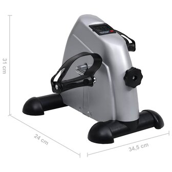 Mini Hometrainer met plastic vliegwiel (zilver)