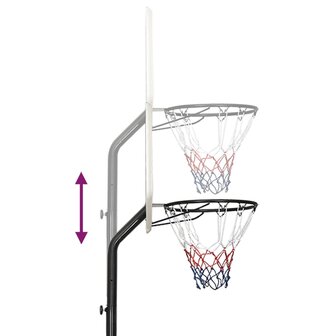 Basketbalstandaard 282-352 cm polyethyleen wit