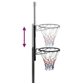 Basketbalstandaard 280-350 cm polycarbonaat transparant