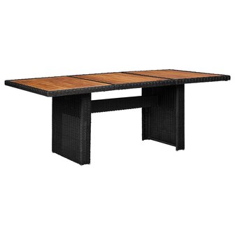 11-delige Tuinset poly rattan zwart