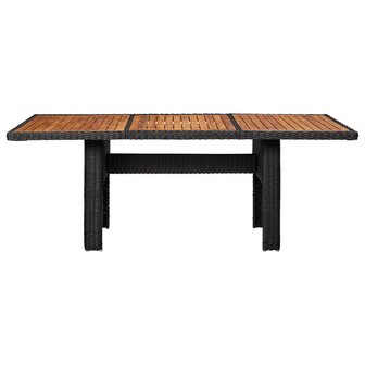 11-delige Tuinset poly rattan zwart