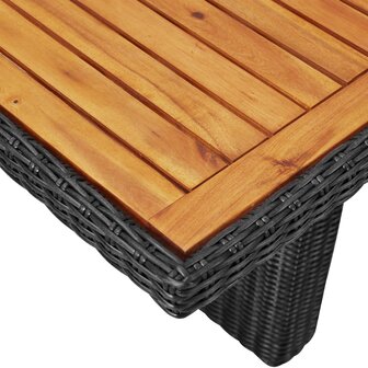 11-delige Tuinset poly rattan zwart