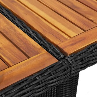 11-delige Tuinset poly rattan zwart