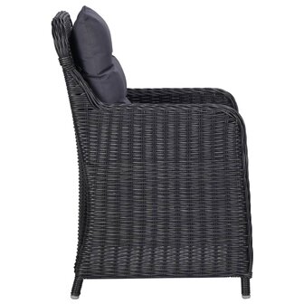 11-delige Tuinset poly rattan zwart