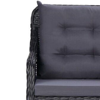 11-delige Tuinset poly rattan zwart
