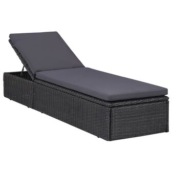 11-delige Tuinset poly rattan zwart