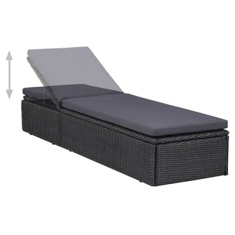 11-delige Tuinset poly rattan zwart