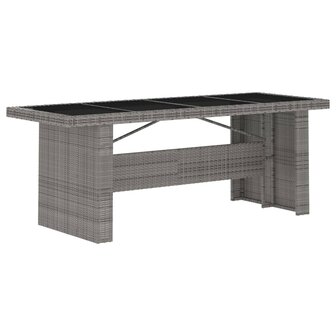 11-delige Tuinset met kussens poly rattan grijs