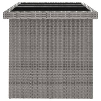 11-delige Tuinset met kussens poly rattan grijs