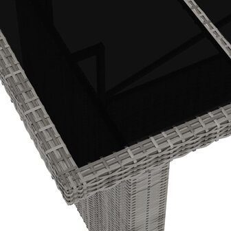 11-delige Tuinset met kussens poly rattan grijs