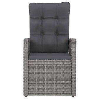 11-delige Tuinset met kussens poly rattan grijs