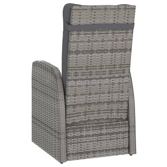 11-delige Tuinset met kussens poly rattan grijs