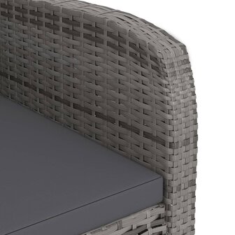 11-delige Tuinset met kussens poly rattan grijs