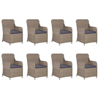 11-delige Tuinset poly rattan bruin