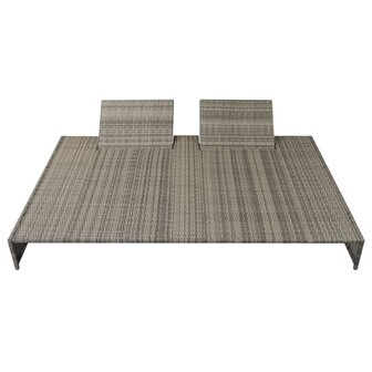 5-delige Loungeset met kussens poly rattan grijs