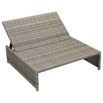 5-delige Loungeset met kussens poly rattan grijs