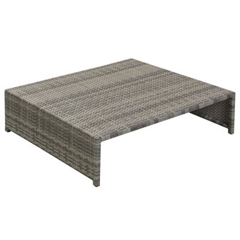 5-delige Loungeset met kussens poly rattan grijs