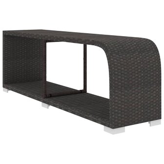 10-delige Loungeset met kussens poly rattan zwart