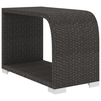 10-delige Loungeset met kussens poly rattan zwart