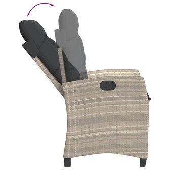 7-delige Tuinset met kussens poly rattan grijs