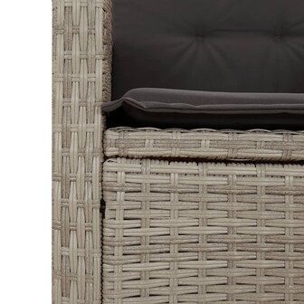 7-delige Tuinset met kussens poly rattan grijs