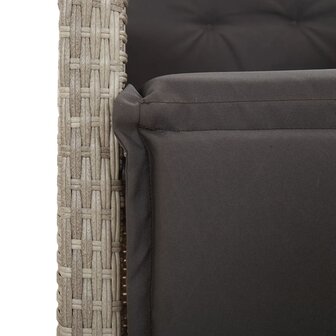 7-delige Tuinset met kussens poly rattan grijs