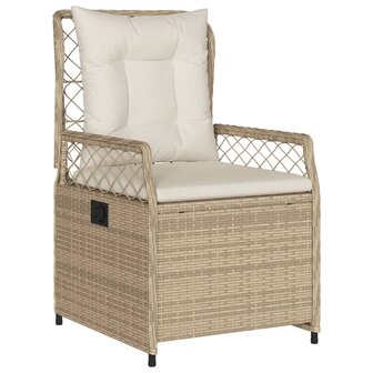 9-delige Tuinset met kussens poly rattan beige