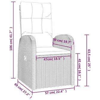 11-delige Tuinset met kussens poly rattan zwart