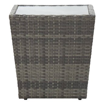 5-delige Bistroset poly rattan en gehard glas grijs