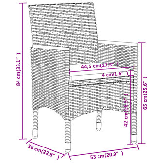 5-delige Loungeset poly rattan zwart