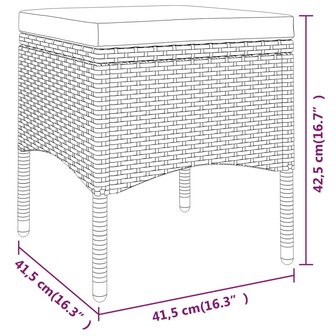 5-delige Loungeset poly rattan zwart