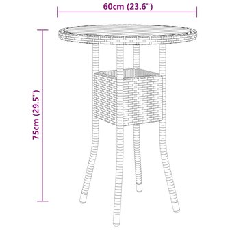 5-delige Loungeset poly rattan zwart