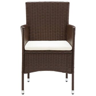 3-delige Tuinset poly rattan bruin