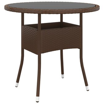 3-delige Tuinset poly rattan bruin