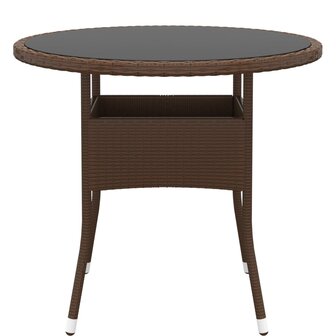 3-delige Tuinset poly rattan bruin